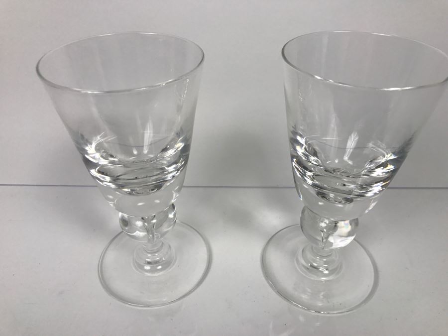 Set Of (2) Steuben Glass Water Goblets With Covers Retails For $400 [Photo 8]