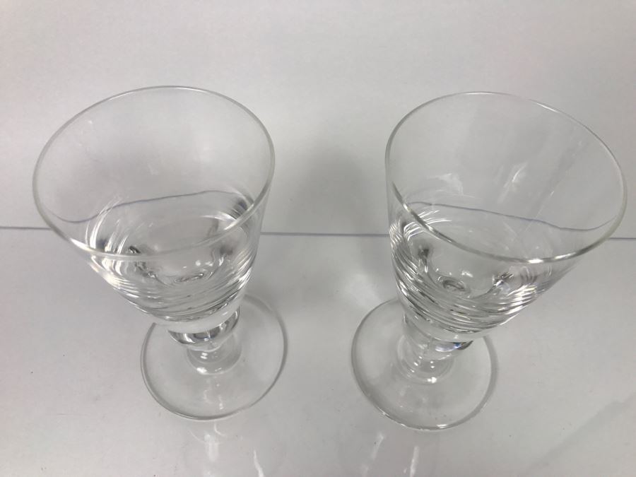 Set Of (2) Steuben Glass Water Goblets With Covers Retails For $400 [Photo 9]