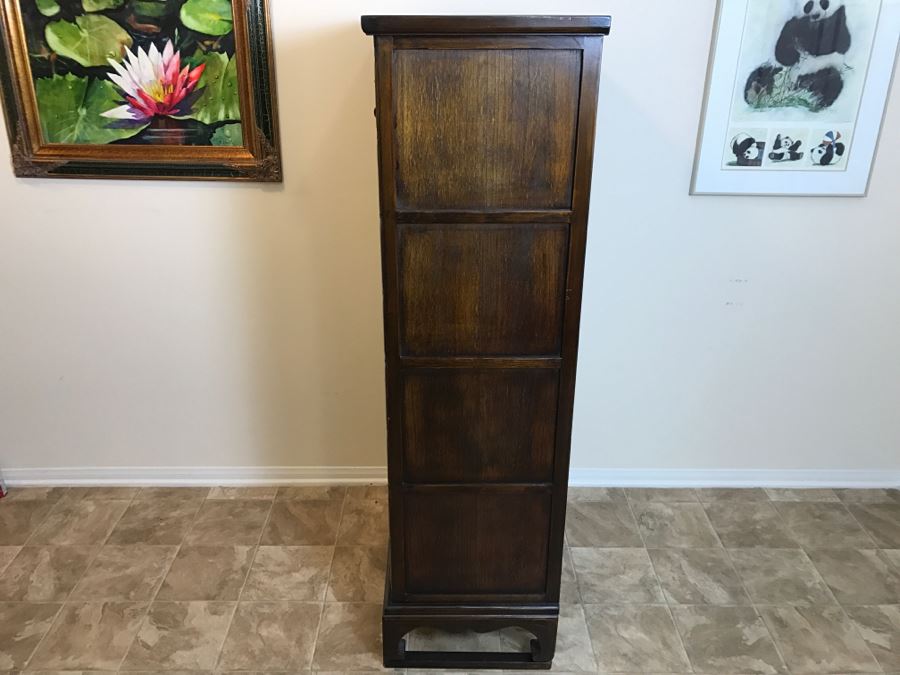 Wooden Chinoiserie 4-Drawer Cabinet Great For A Bar [Photo 10]
