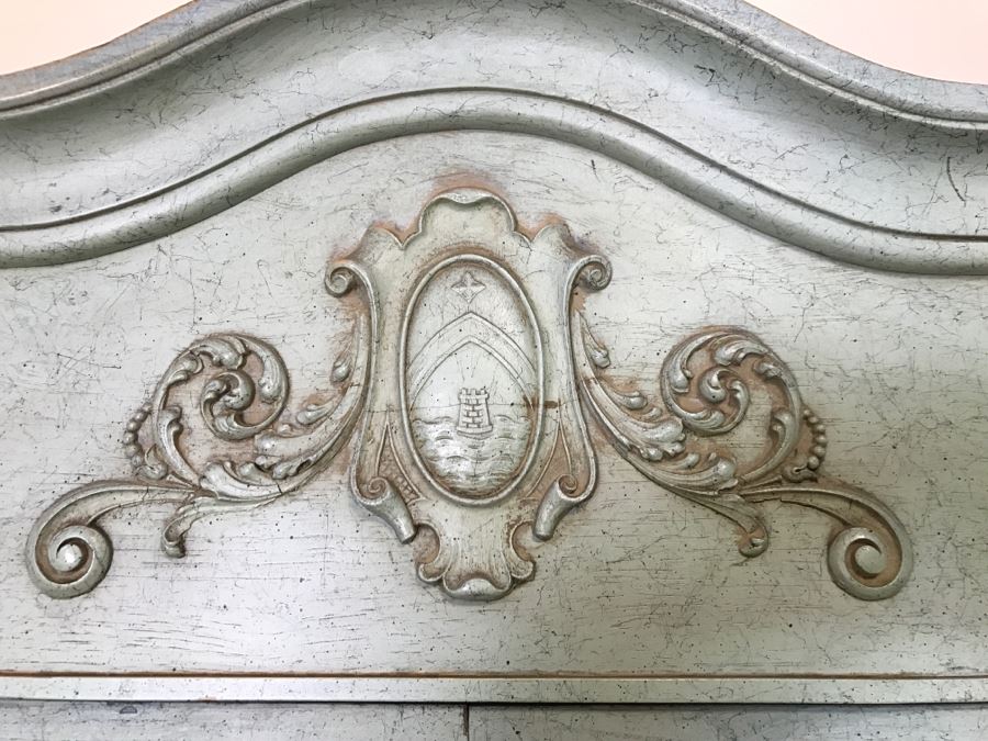 Vintage Light Blue Wooden China Cabinet [Photo 3]