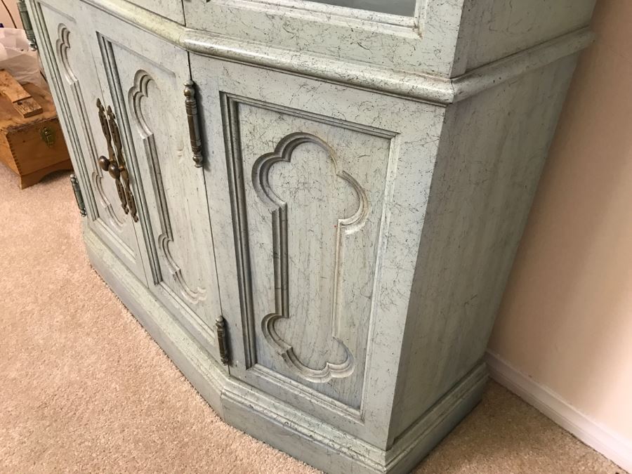 Vintage Light Blue Wooden China Cabinet [Photo 6]