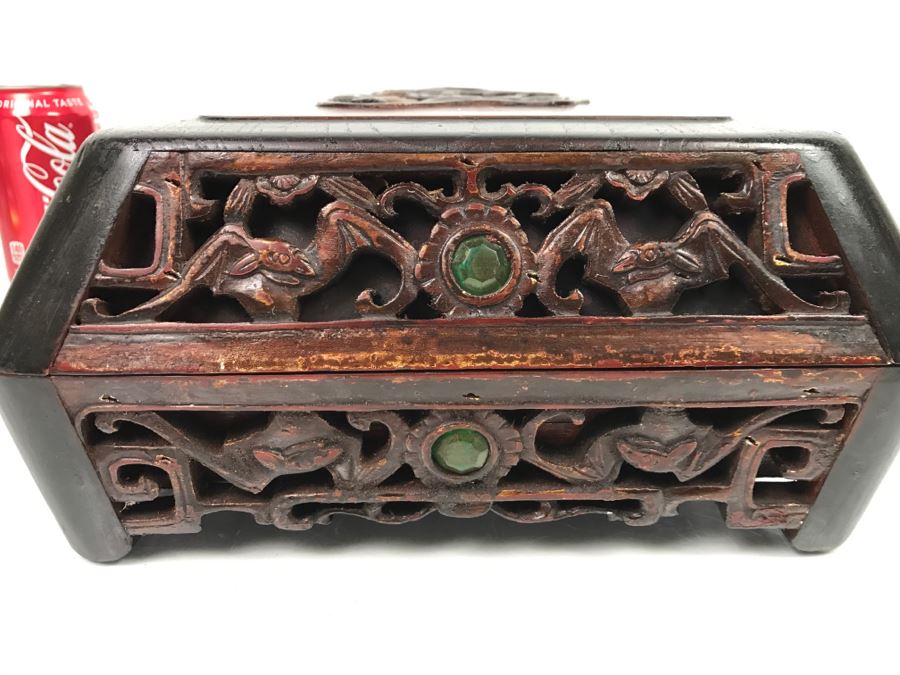 Chinese Carved Wood Yin Yang Divided Box [Photo 14]