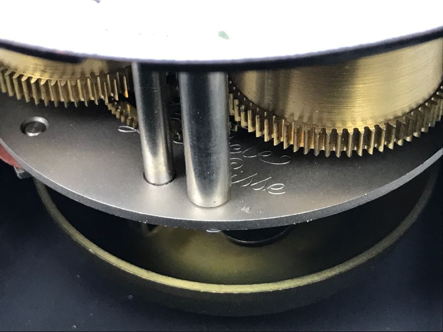 Zenith Le Locle Swiss Pendulum Mantel Clock With Shelf Case Hand Painted By Chautems Estimate $400-$500 [Photo 20]