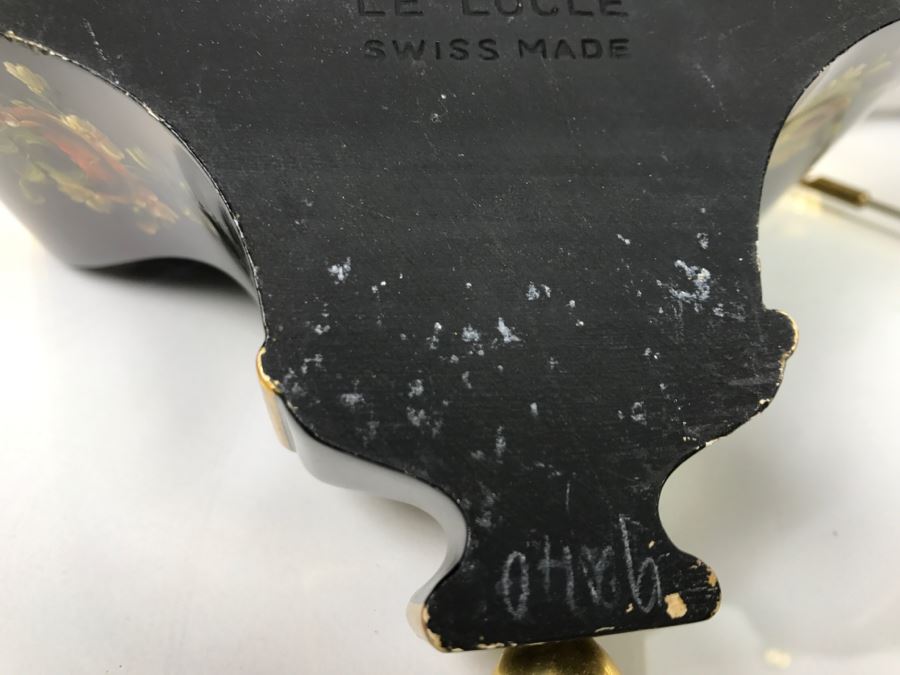 Zenith Le Locle Swiss Pendulum Mantel Clock With Shelf Case Hand Painted By Chautems Estimate $400-$500 [Photo 17]