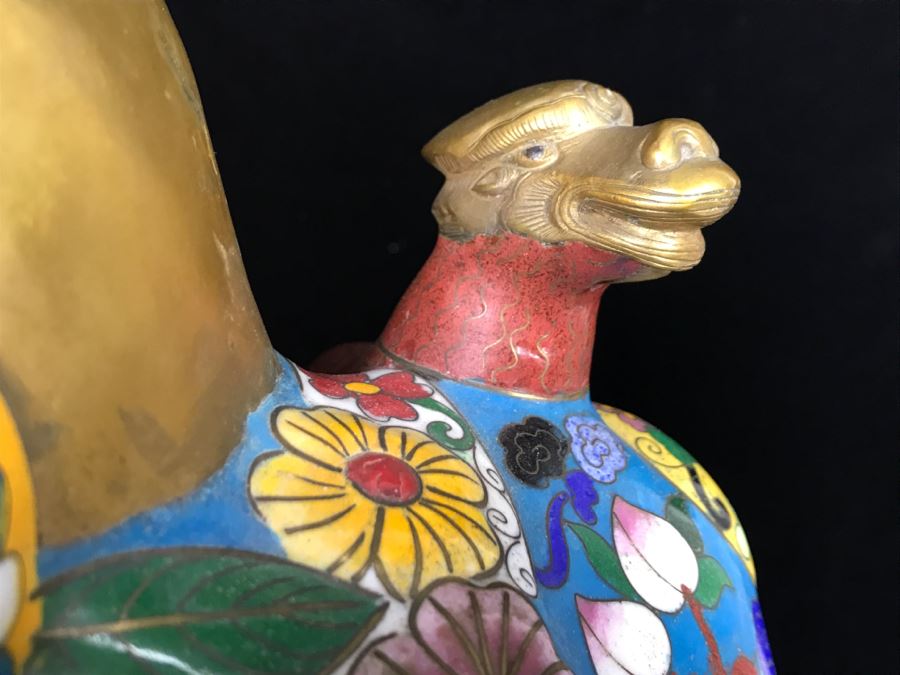 Large Chinese Cloisonne Figure Of Sage Holding Staff [Photo 22]