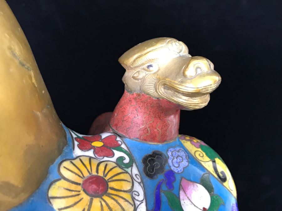 Large Chinese Cloisonne Figure Of Sage Holding Staff [Photo 23]