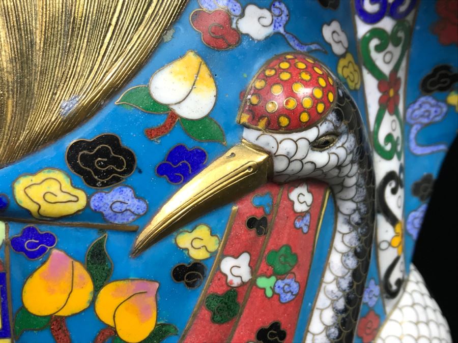 Large Chinese Cloisonne Figure Of Sage Holding Staff [Photo 11]