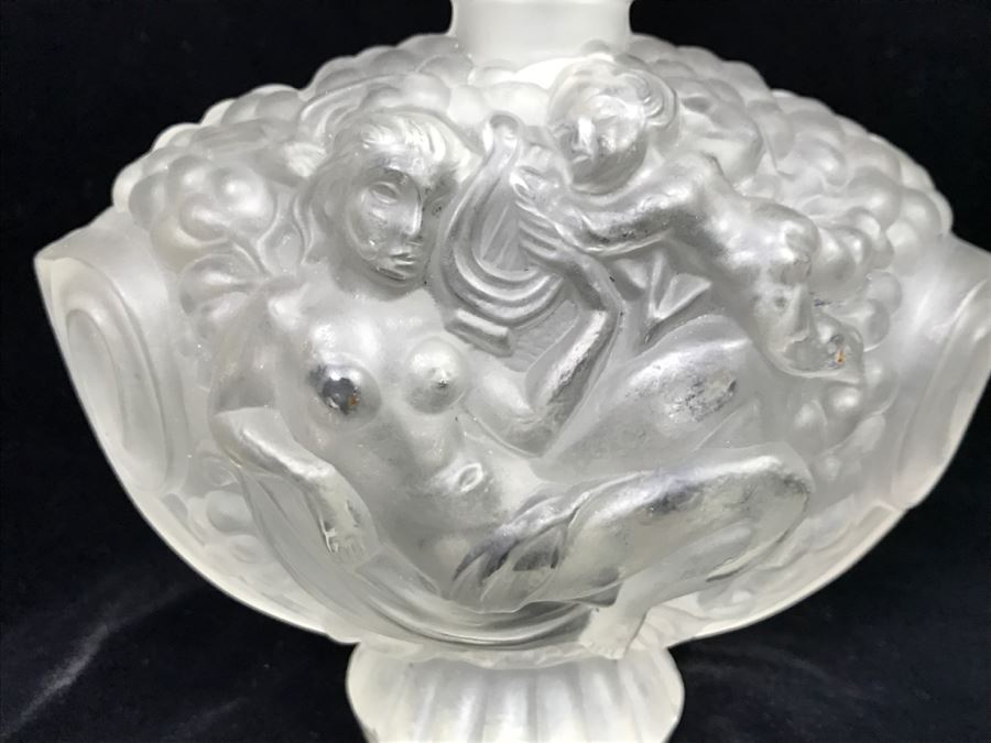 R. LALIQUE SIGNED ANTIQUE Frosted Glass Paris France # 77 Perfume Bottle Stunning [Photo 17]