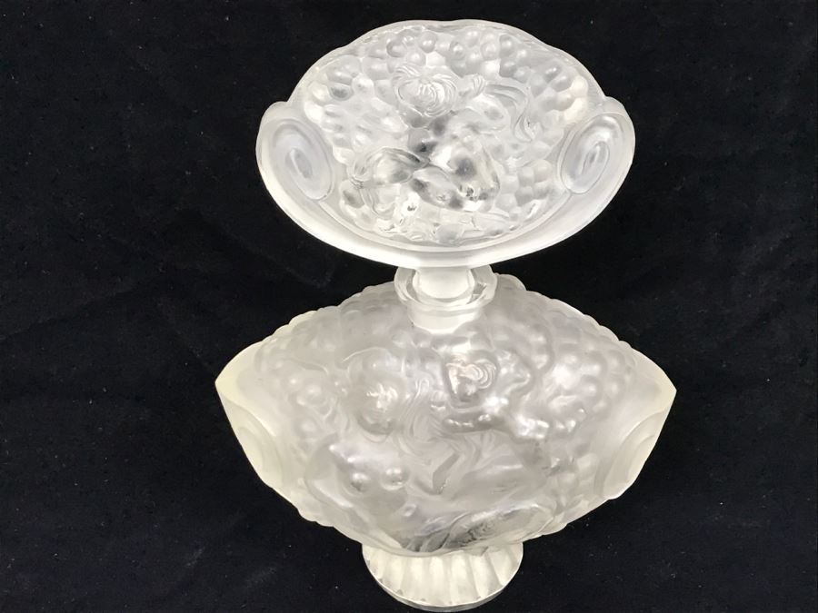 R. LALIQUE SIGNED ANTIQUE Frosted Glass Paris France # 77 Perfume Bottle Stunning [Photo 12]