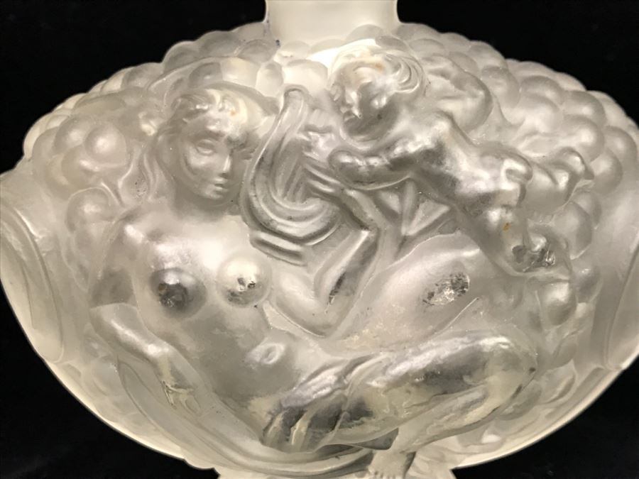 R. LALIQUE SIGNED ANTIQUE Frosted Glass Paris France # 77 Perfume Bottle Stunning [Photo 5]