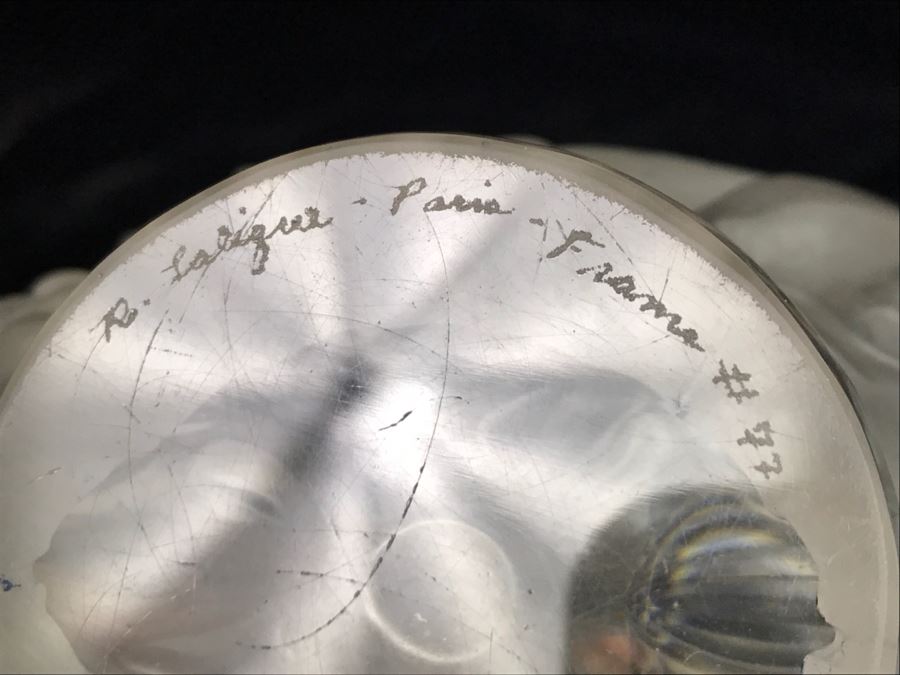 R. LALIQUE SIGNED ANTIQUE Frosted Glass Paris France # 77 Perfume Bottle Stunning [Photo 2]