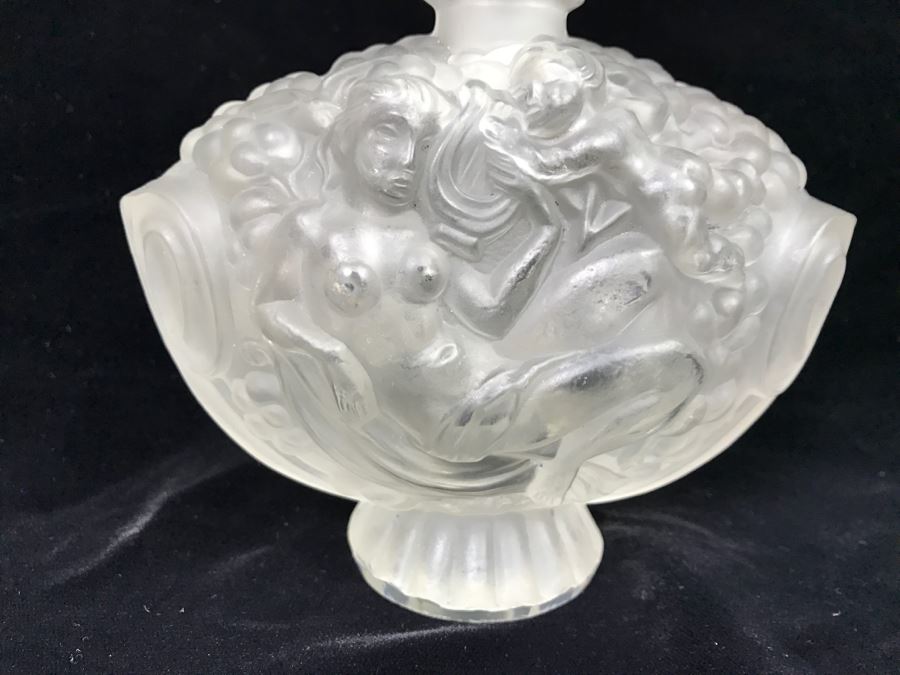 R. LALIQUE SIGNED ANTIQUE Frosted Glass Paris France # 77 Perfume Bottle Stunning [Photo 16]