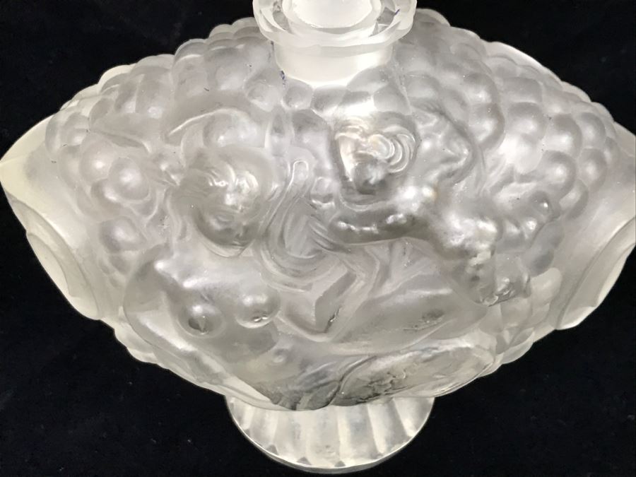 R. LALIQUE SIGNED ANTIQUE Frosted Glass Paris France # 77 Perfume Bottle Stunning [Photo 11]