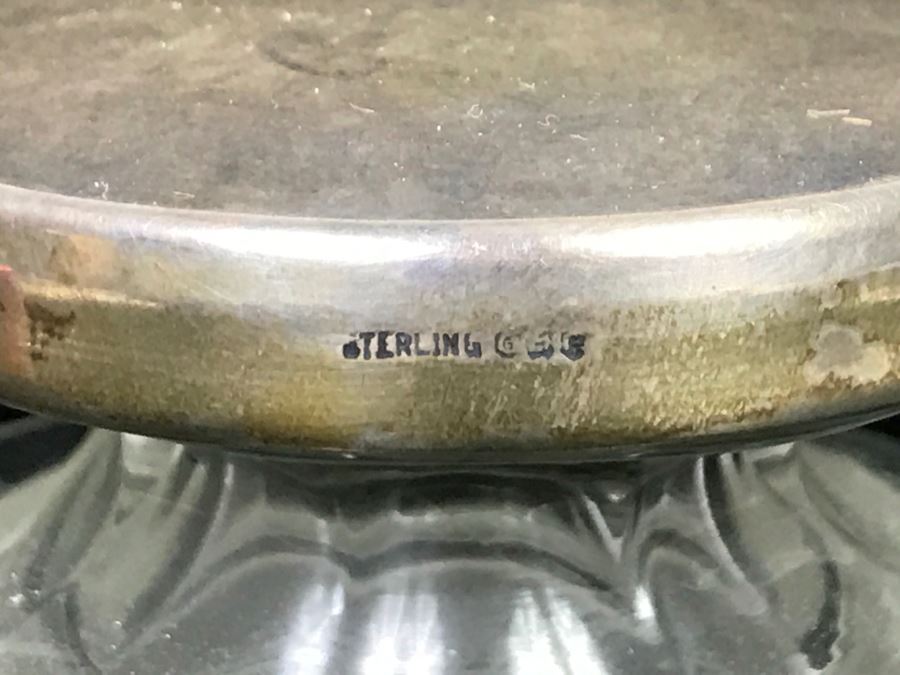 Large Vintage Cut Glass Bottle With Sterling Silver Stopper [Photo 7]