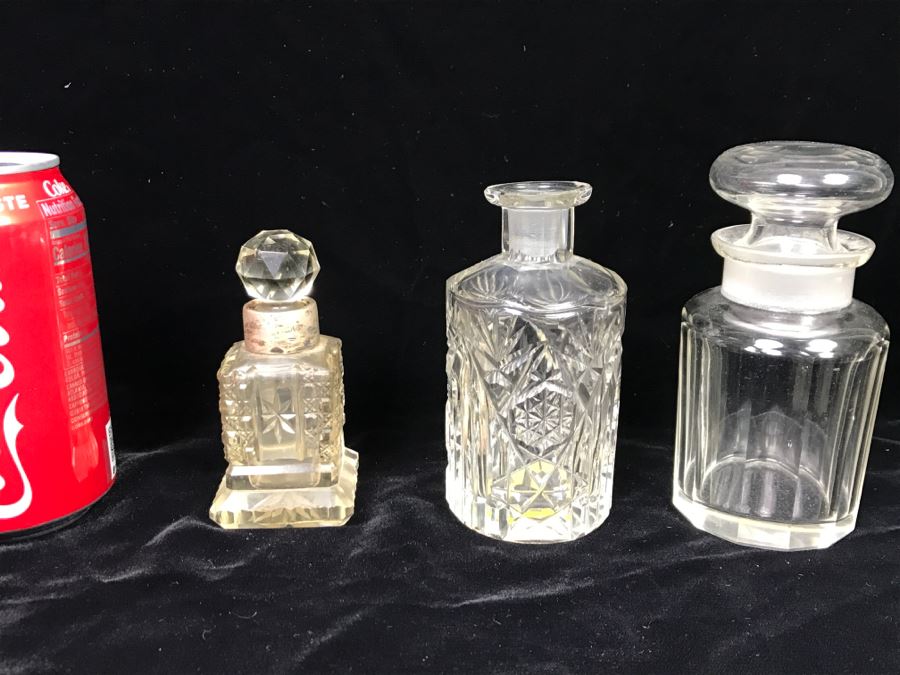 (3) Glass Bottles One With Sterling Silver Neck [Photo 3]