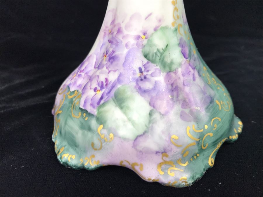 Vintage Round Lidded Trinket Jewelry Box, Limoges France Candlestick And Hand Painted Trinket Box [Photo 9]