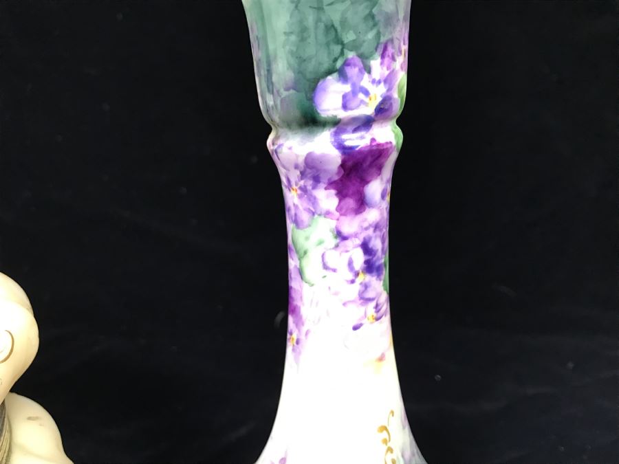 Vintage Round Lidded Trinket Jewelry Box, Limoges France Candlestick And Hand Painted Trinket Box [Photo 10]