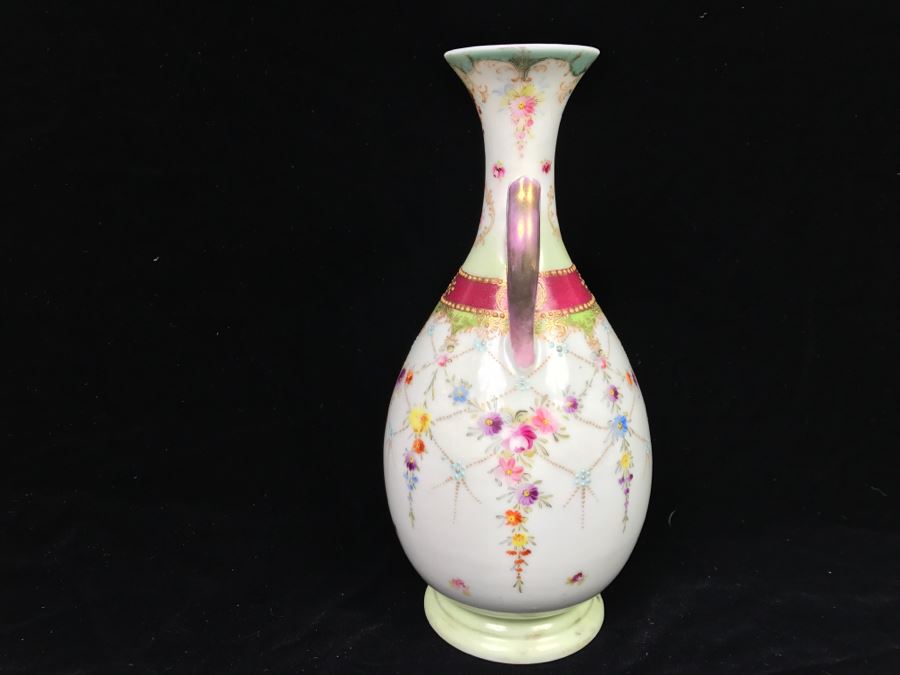 Vintage Signed Asian Hand Painted Double Handled Vase [Photo 8]