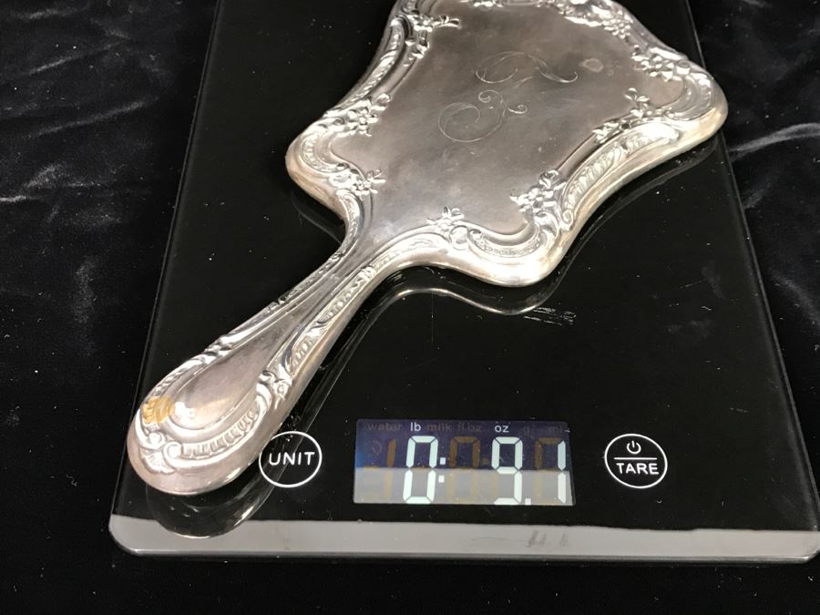 Antique Sterling Silver Vanity Mirror 9.1Oz [Photo 16]
