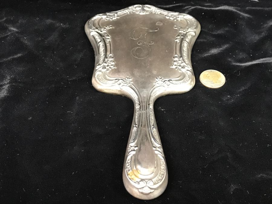 Antique Sterling Silver Vanity Mirror 9.1Oz [Photo 14]