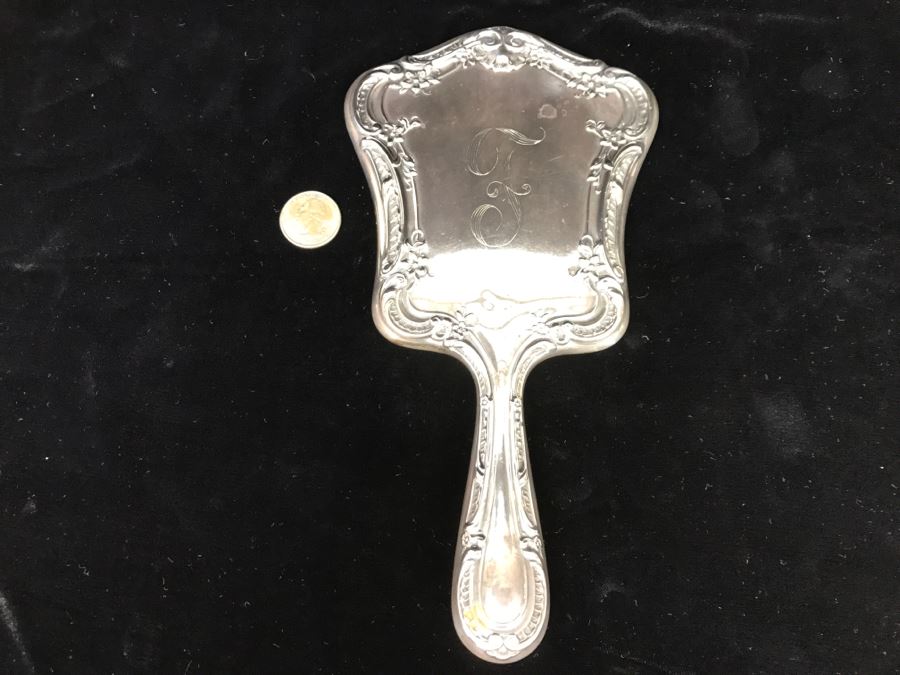 Antique Sterling Silver Vanity Mirror 9.1Oz [Photo 17]