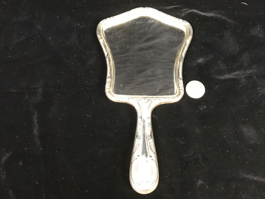 Antique Sterling Silver Vanity Mirror 9.1Oz [Photo 12]