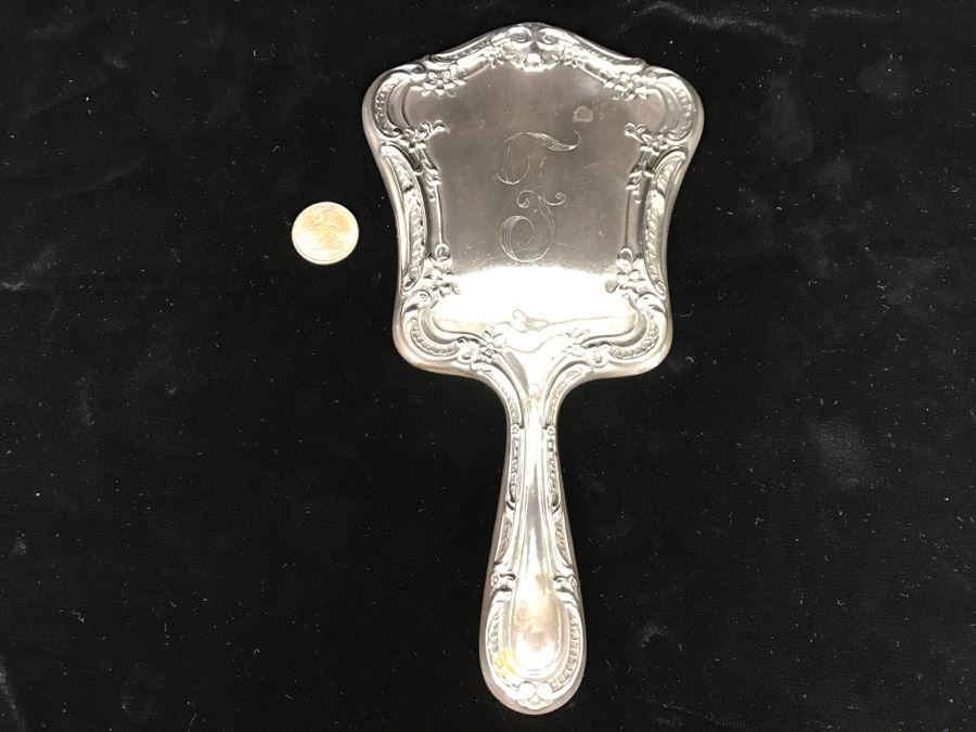 Antique Sterling Silver Vanity Mirror 9.1Oz