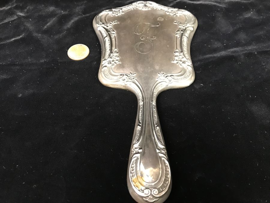 Antique Sterling Silver Vanity Mirror 9.1Oz [Photo 4]