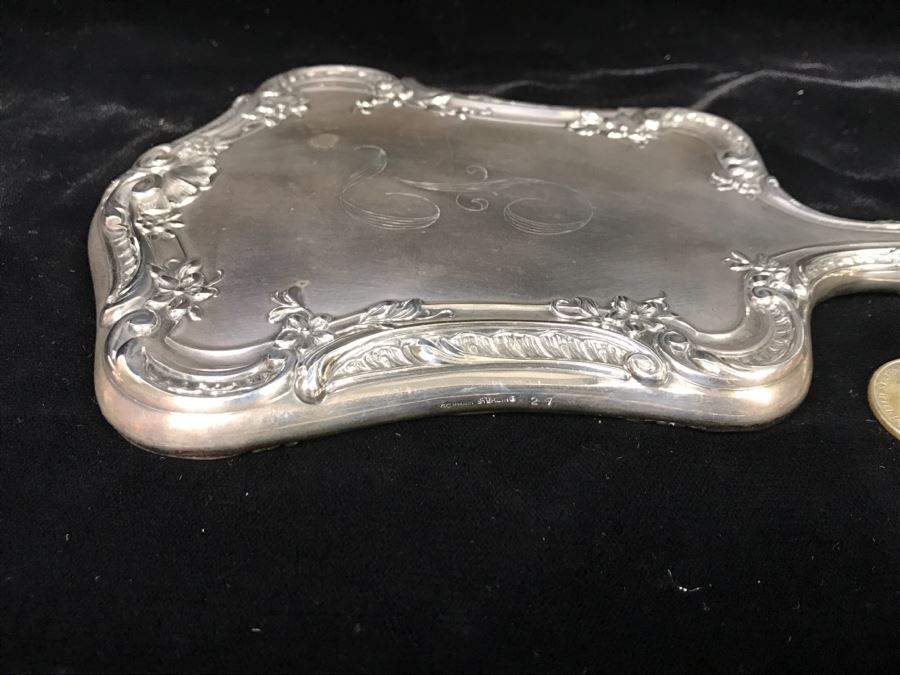 Antique Sterling Silver Vanity Mirror 9.1Oz [Photo 8]