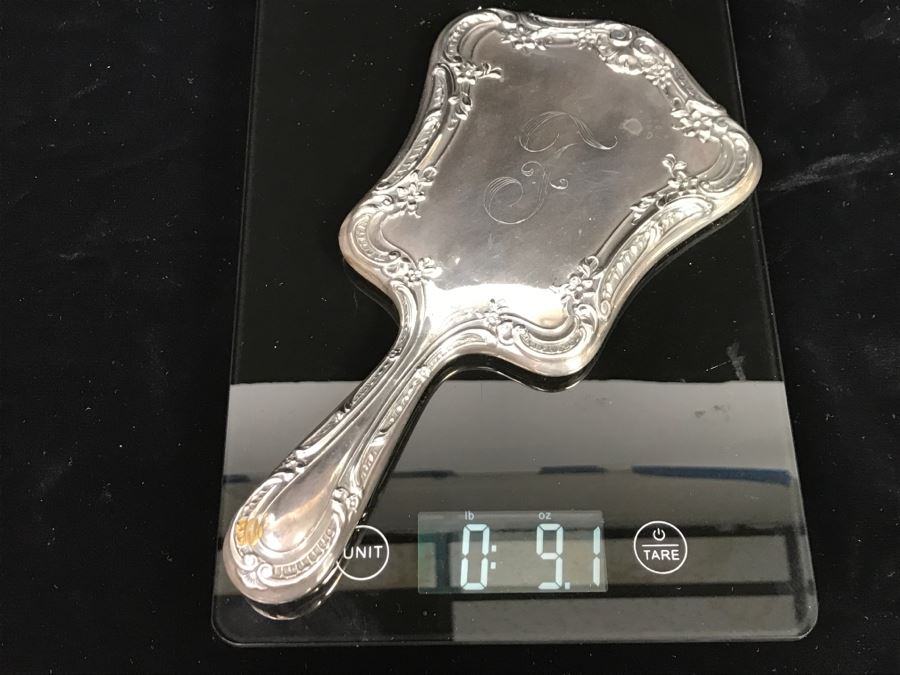 Antique Sterling Silver Vanity Mirror 9.1Oz [Photo 15]