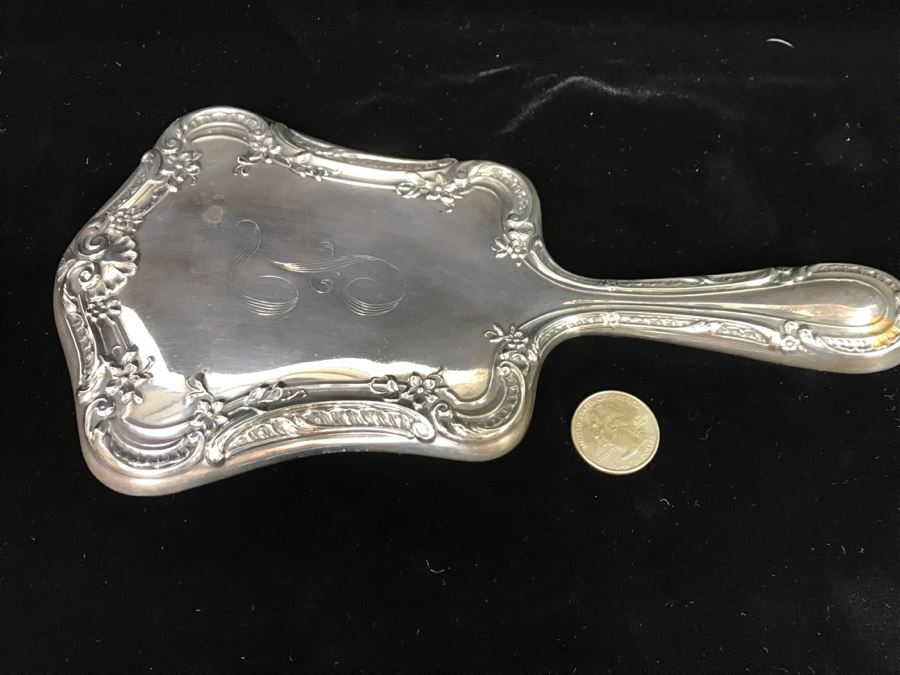 Antique Sterling Silver Vanity Mirror 9.1Oz [Photo 7]