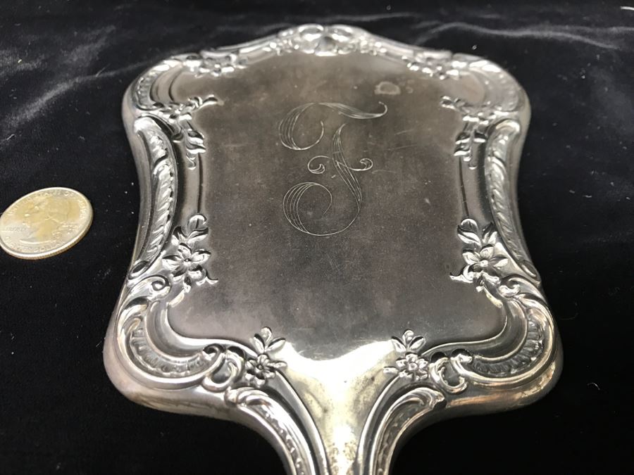 Antique Sterling Silver Vanity Mirror 9.1Oz [Photo 5]