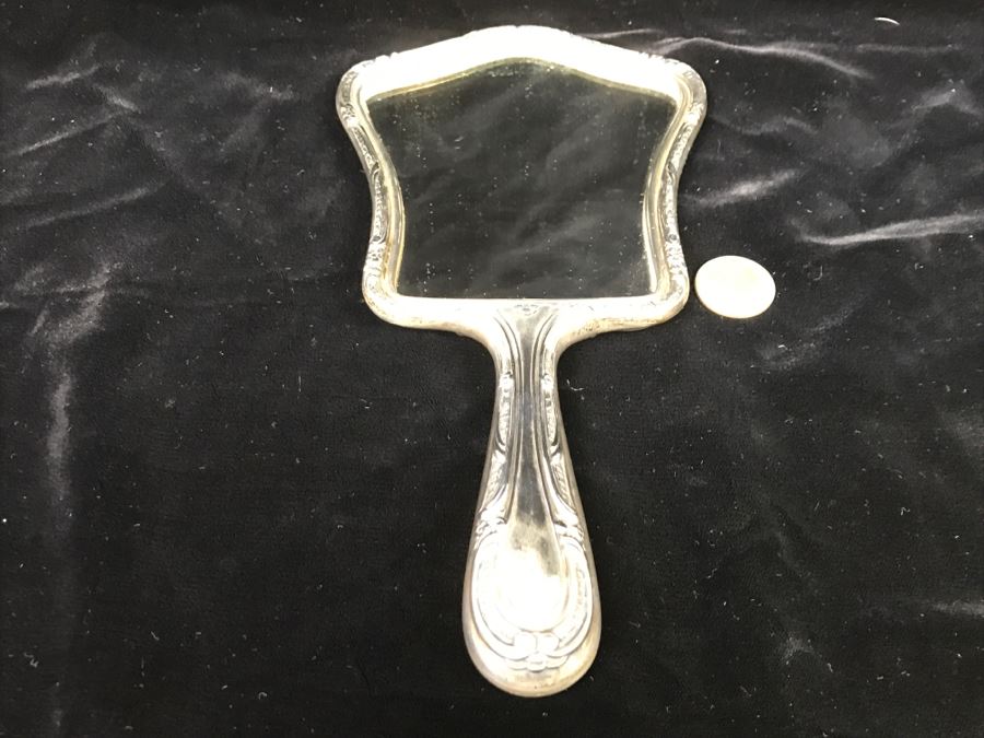 Antique Sterling Silver Vanity Mirror 9.1Oz [Photo 3]