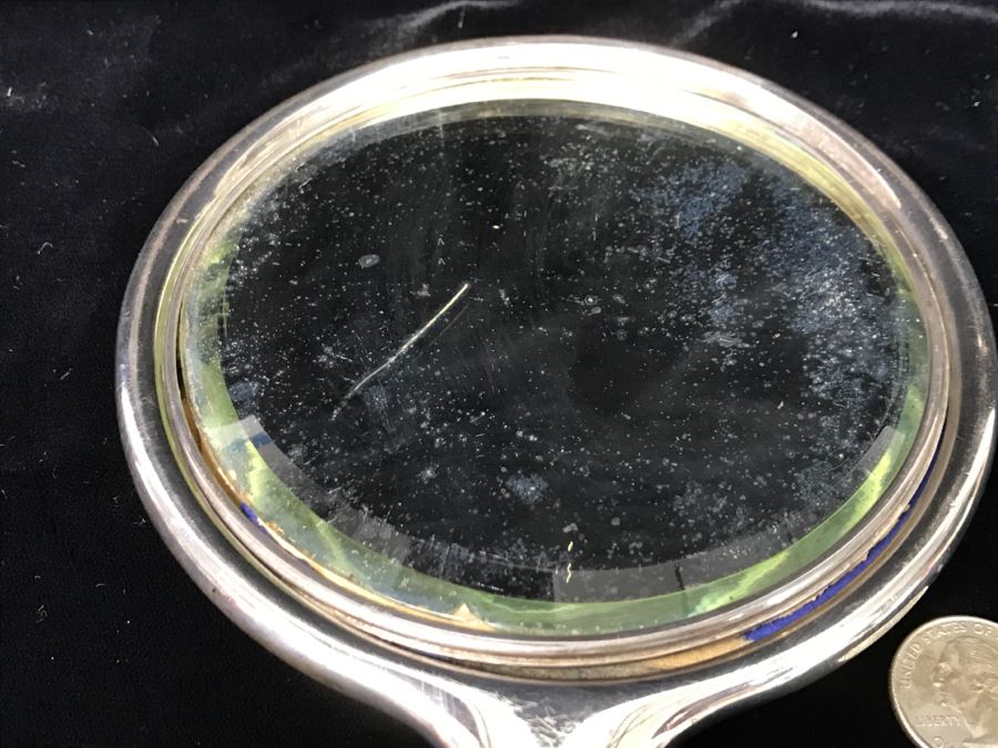 Antique Sterling Silver Vanity Mirror 351g [Photo 10]