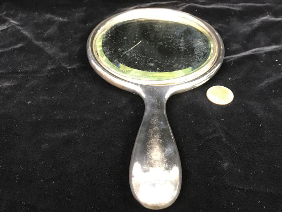 Antique Sterling Silver Vanity Mirror 351g [Photo 3]