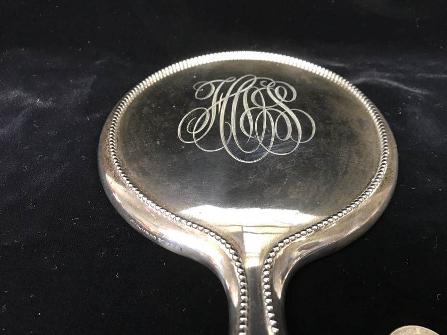 Antique Sterling Silver Vanity Mirror 351g [Photo 6]