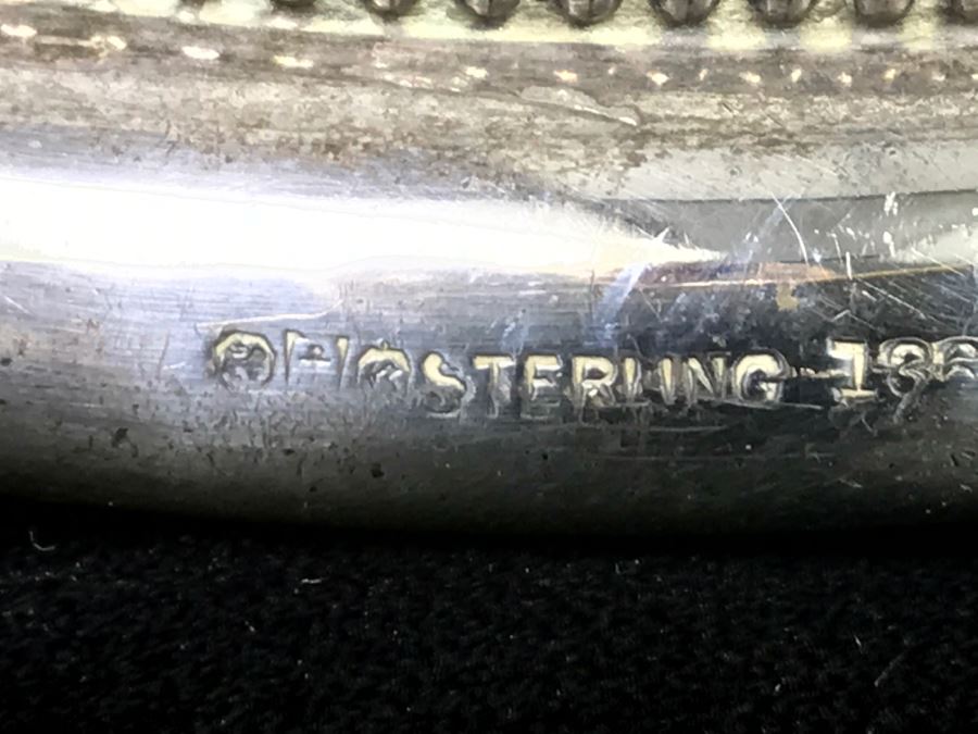 Antique Sterling Silver Vanity Mirror 351g [Photo 13]