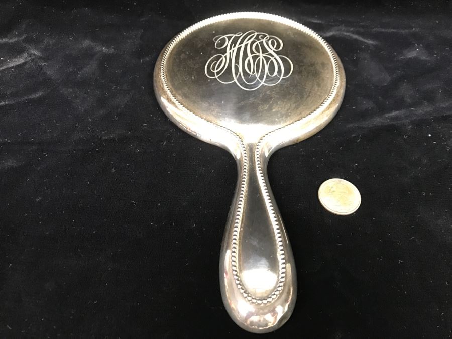 Antique Sterling Silver Vanity Mirror 351g [Photo 5]