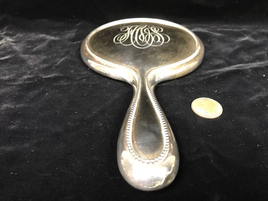 Antique Sterling Silver Vanity Mirror 351g [Photo 4]
