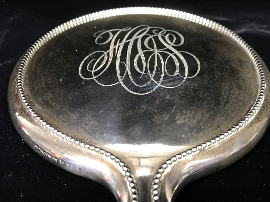Antique Sterling Silver Vanity Mirror 351g [Photo 7]
