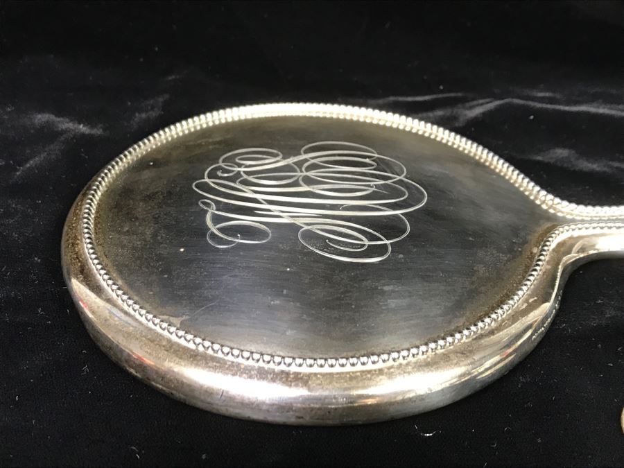 Antique Sterling Silver Vanity Mirror 351g [Photo 9]