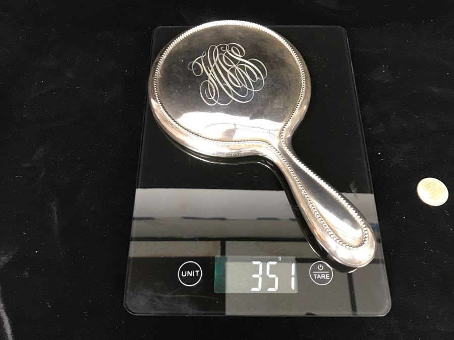 Antique Sterling Silver Vanity Mirror 351g [Photo 16]