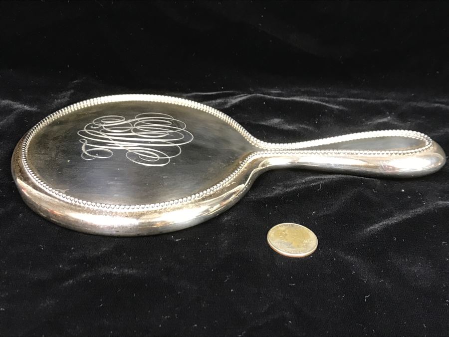 Antique Sterling Silver Vanity Mirror 351g [Photo 8]