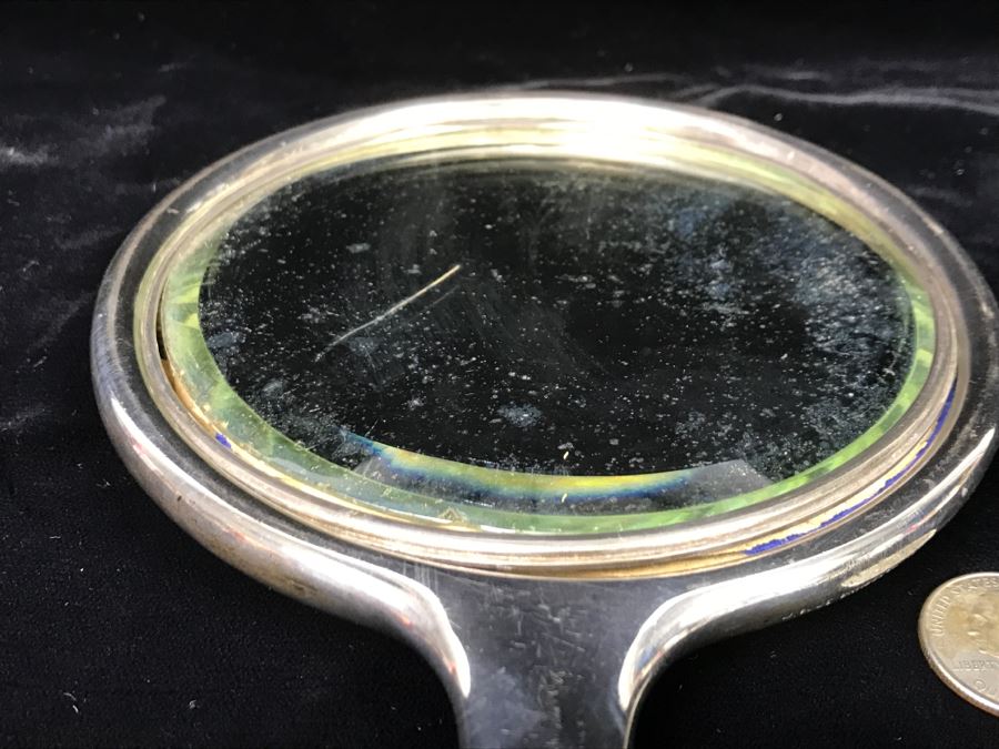 Antique Sterling Silver Vanity Mirror 351g [Photo 11]