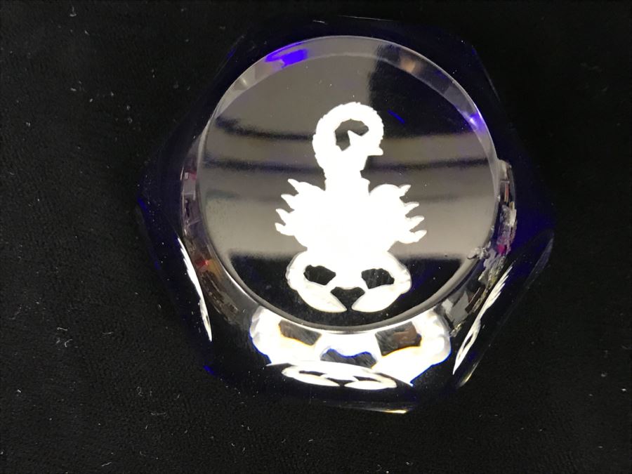 Baccarat France Scorpion Paperweight Glass Chip On Top See Photos [Photo 5]