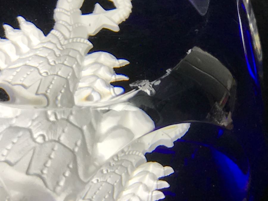 Baccarat France Scorpion Paperweight Glass Chip On Top See Photos [Photo 7]