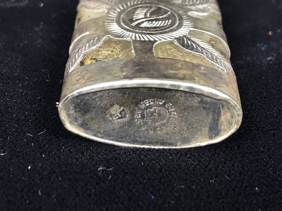 Set Of (3) Glass Bottles With Sterling Silver Lids [Photo 13]