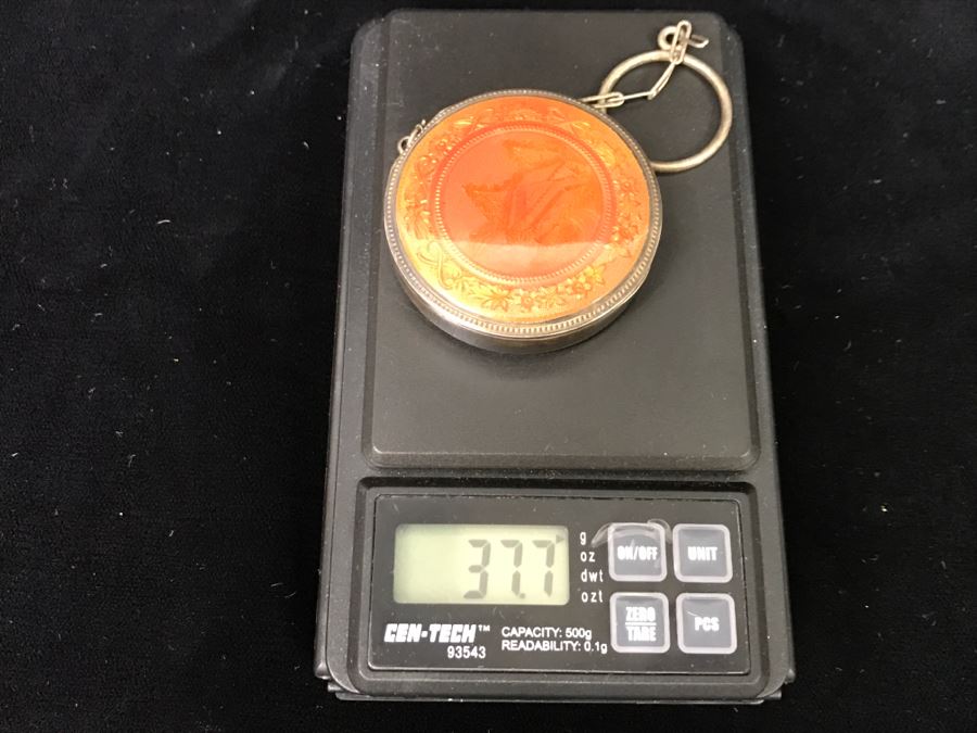 Sterling Silver Elgin Am. Mfg. Co. Pocket Watch Case With Chain 37.7g [Photo 11]