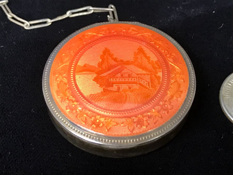 Sterling Silver Elgin Am. Mfg. Co. Pocket Watch Case With Chain 37.7g [Photo 5]