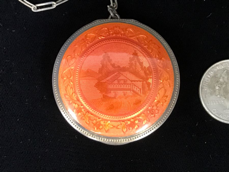 Sterling Silver Elgin Am. Mfg. Co. Pocket Watch Case With Chain 37.7g [Photo 4]